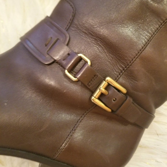 Coach Brown Leather Boots Genuine Leather/Size 39 - Picture 3 of 6